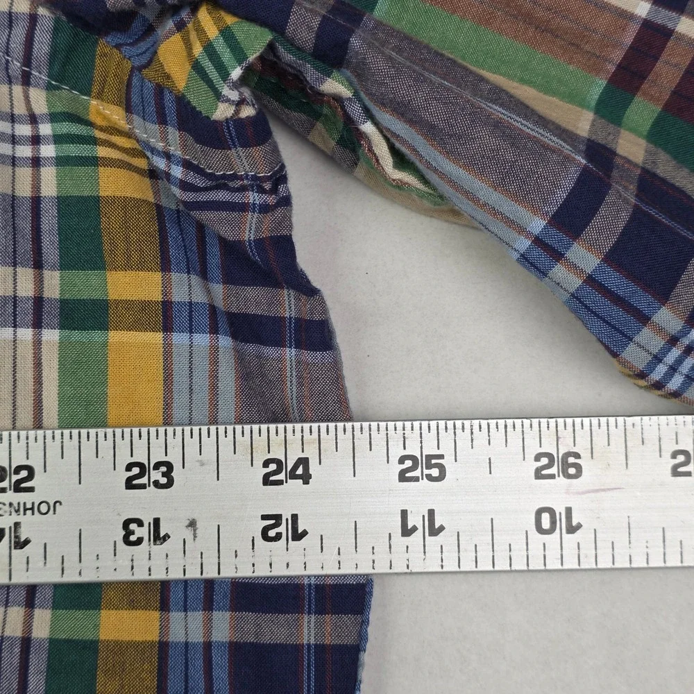 J Crew Shirt Men XL Indian Madras Plaid Button‎ Down Multicolor Long Sleeve